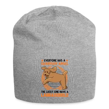 Labradoodle Guardian Angel Goldendoodle Gift - Jersey Beanie - heather grey - Front