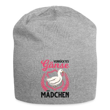 Verrücktes Gänse Mädchen Gans Gänsezüchter - Jersey-Beanie - Grau meliert - Vorne