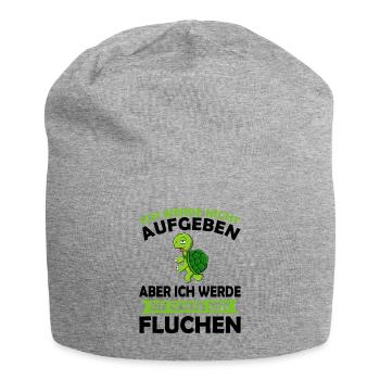 Ich werde nicht aufgeben aber fluchen Schildkröte - Jersey-Beanie - Grau meliert - Vorne
