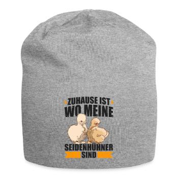 Zuhause ist wo meine Seidenhühner sind Seidenhuhn - Jersey-Beanie - Grau meliert - Vorne