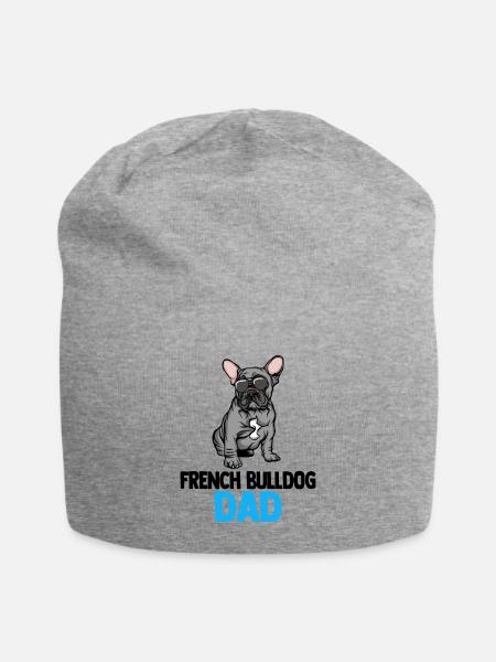 French Bulldog - Jersey-Beanie - Grau meliert