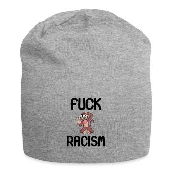 Gegen Rassismus - Jersey-Beanie - Grau meliert - Vorne
