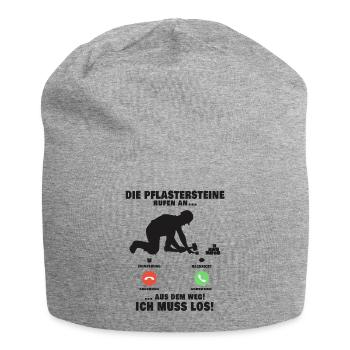 Die Pflastersteine rufen Pflasterer Anruf - Jersey-Beanie - Grau meliert - Vorne