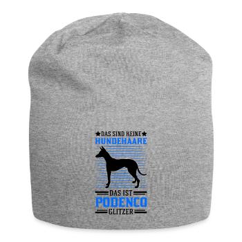 Podenco Glitzer Spanischer Windhund Ibizan Hound - Jersey-Beanie - Grau meliert - Vorne