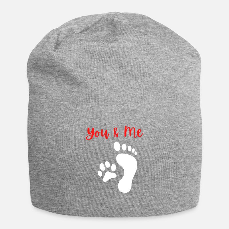 Hunde Gassi Hundehalter Beste Freunde - Jersey-Beanie - Grau meliert