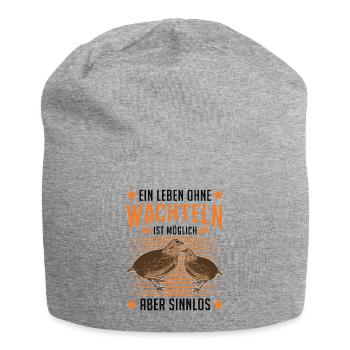 Wachtel Wachtelhenne Wachtelzüchter Geschenk - Jersey-Beanie - Grau meliert - Vorne