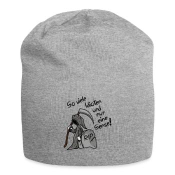 So viele Idioten und nur eine Sense Sarkasmus - Jersey-Beanie - Grau meliert - Vorne