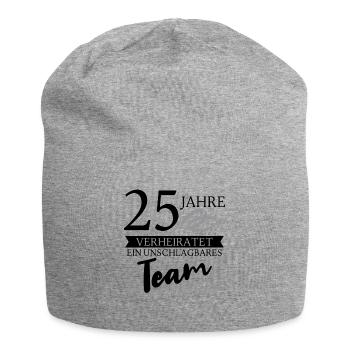 Silberhochzeit 25 Jahre Verheiratet Hochzeitstag - Jersey-Beanie - Grau meliert - Vorne