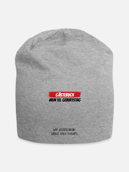 Gästebuch 18. Geburtstag Gästeliste 18 Jahre - Jersey-Beanie - Grau meliert