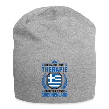 Griechenland Urlaub Therapie Spruch Rhodos Kreta - Jersey-Beanie - Grau meliert - Vorne
