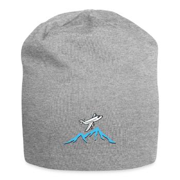 Flugzeug - Jersey-Beanie - Grau meliert - Vorne