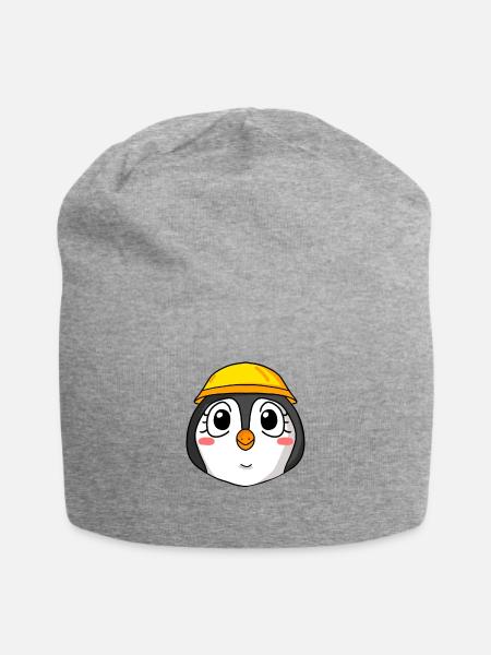 Pinguin Baustelle - Jersey-Beanie - Grau meliert
