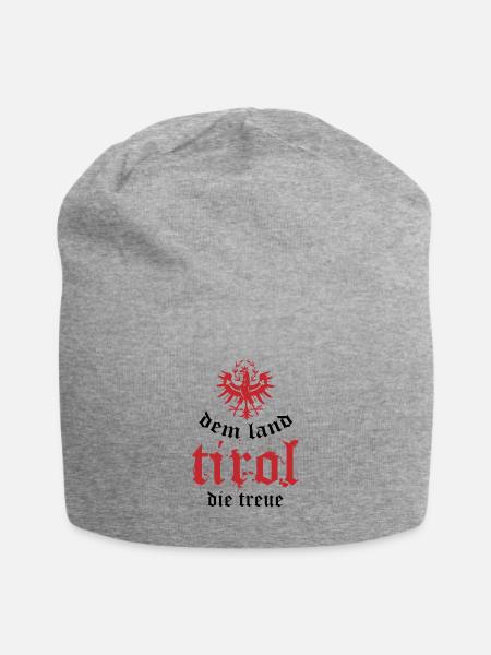 Dem land tirol die treue Dialekt Wappen Geschenk - Jersey-Beanie - Grau meliert