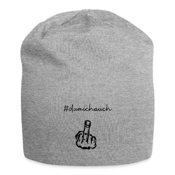 # du mich auch - Stinkefinger - Mittelfinger - Jersey-Beanie - Grau meliert - Vorne