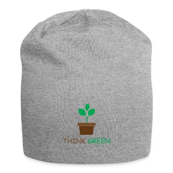 Nachhaltigkeit - Jersey-Beanie - Grau meliert - Vorne