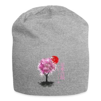 Sakura Fleurs japonaises de cerisier Arbre à fleurs de cerisier - Bonnet en jersey - gris chiné - Devant