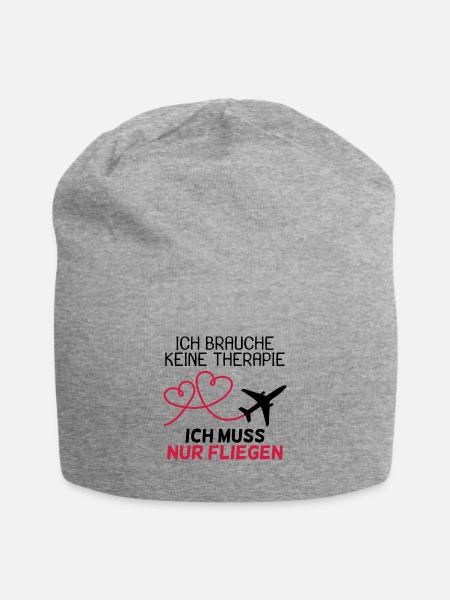 Flugzeug - Jersey-Beanie - Grau meliert