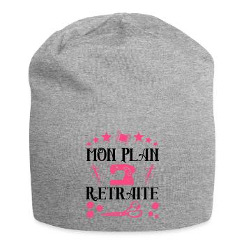 Mon plan retraite couture t shirt couture - Bonnet en jersey - gris chiné - Devant