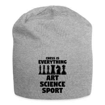 Schach - Jersey-Beanie - Grau meliert - Vorne