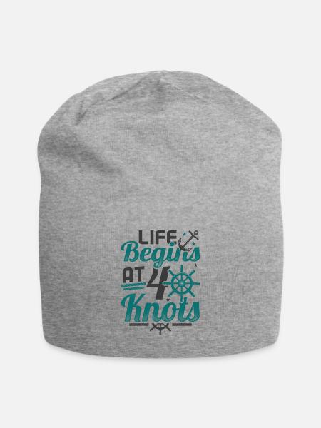 Life Begins At 40 Knots 40. Geburtstag Segeln - Jersey-Beanie - Grau meliert