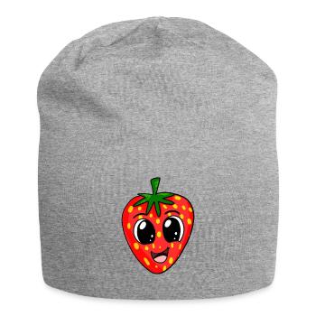 Erdbeere - Jersey-Beanie - Grau meliert - Vorne
