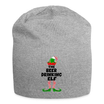 The Beer drinking Elf Bier Elf - Weihnachtself - Jersey-Beanie - Grau meliert - Vorne