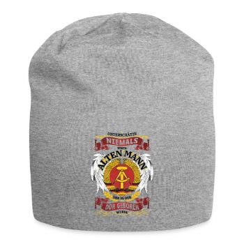 Alter Mann DDR Ossi im Osten geboren Mauer Spruch - Jersey-Beanie - Grau meliert - Vorne