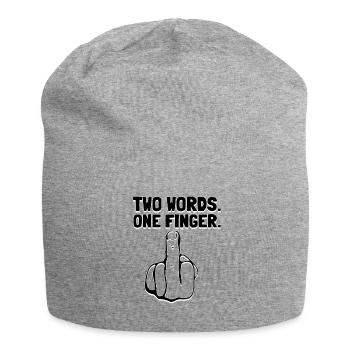 Mittelfinger Zwei Wörter Ein Finger Fuck You Humor - Jersey-Beanie - Grau meliert - Vorne