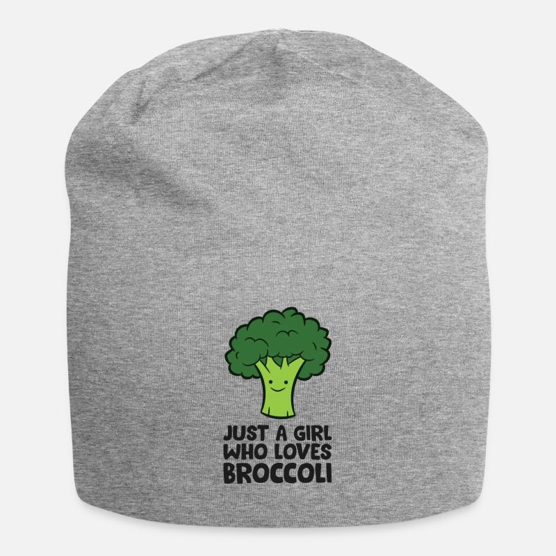 Nur ein Mädchen, das Brokkoli liebt - Jersey-Beanie - Grau meliert