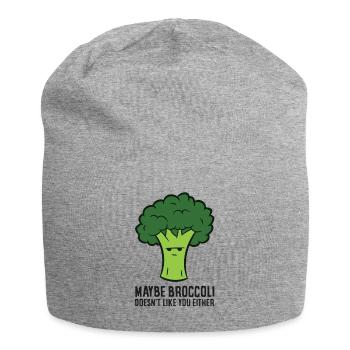 Peut-être que le brocoli ne t’aime pas non plus. - Bonnet en jersey - gris chiné - Devant