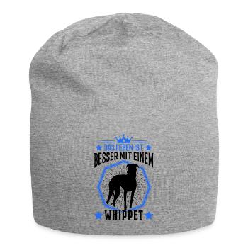Whippet Hund Spruch Windhund Sighthound - Jersey-Beanie - Grau meliert - Vorne