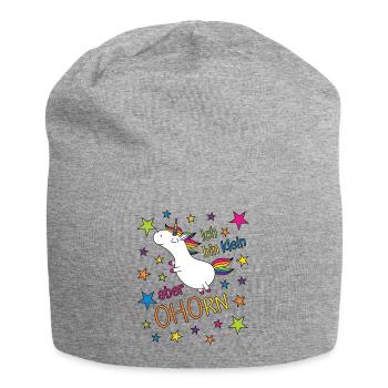 Einhorn Ich bin klein aber ohorn - klein aber oho - Jersey-Beanie - Grau meliert - Vorne