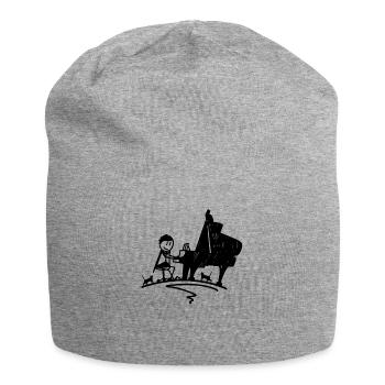 Piano Ailes avec chats - Piano Pianiste - Bonnet en jersey - gris chiné - Devant
