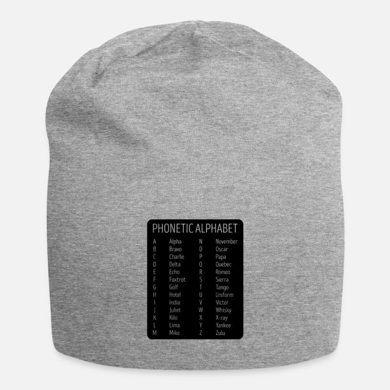 Airplane Pilot Air Traffic Controller Phonetic - Jersey Beanie - heather grey