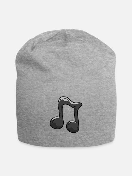 Music Note - Jersey Beanie - heather grey