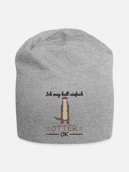 Otter Fischotter Lustiger Spruch Marder Geschenk - Jersey-Beanie - Grau meliert