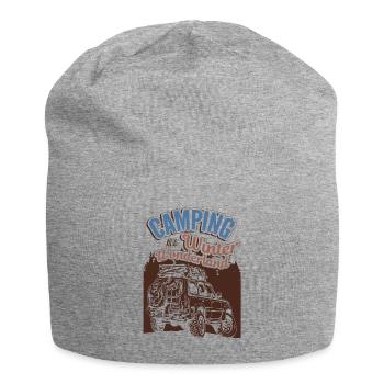 Camping In A Winter Wonderland Winter Vacation Camping - Jersey Beanie - heather grey - Front