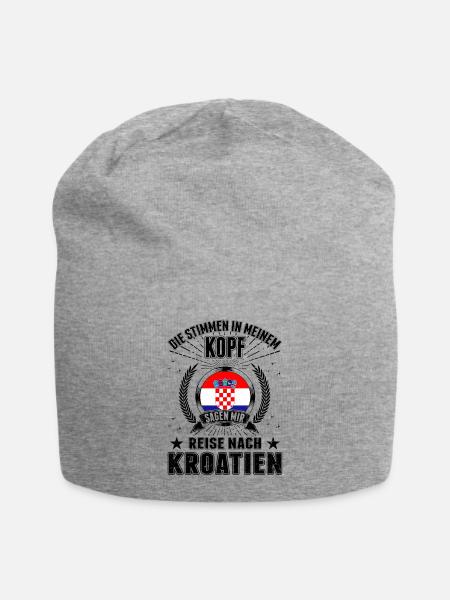 Kroatien Urlaub Stimmen Zagreb Reise Geschenk - Jersey-Beanie - Grau meliert