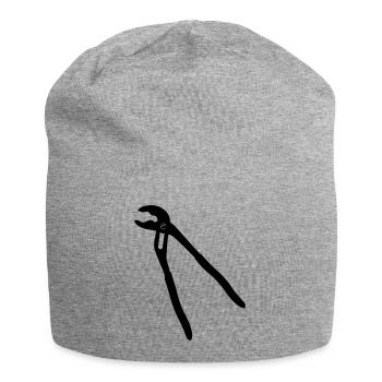 Wasserpumpenzange offen - Jersey-Beanie - Grau meliert - Vorne