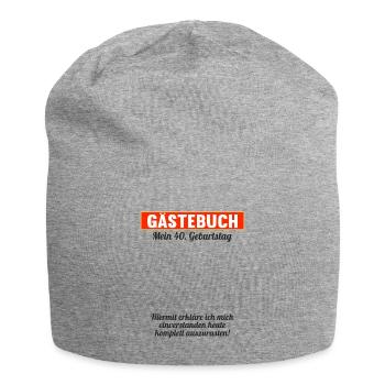 Gästeliste Party 40 Jahre 40 Geburtstag Gästebuch - Jersey-Beanie - Grau meliert - Vorne