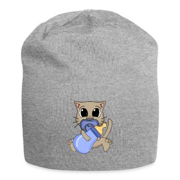 Baby Junge Katze - Jersey-Beanie - Grau meliert - Vorne