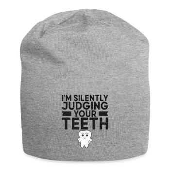 Je juge silencieusement votre dentiste des dents - Bonnet en jersey - gris chiné - Devant