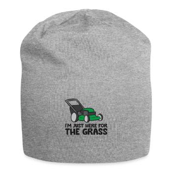 I'm Just Here For The Grass Lawn Mower Grass - Jersey Beanie - heather grey - Front