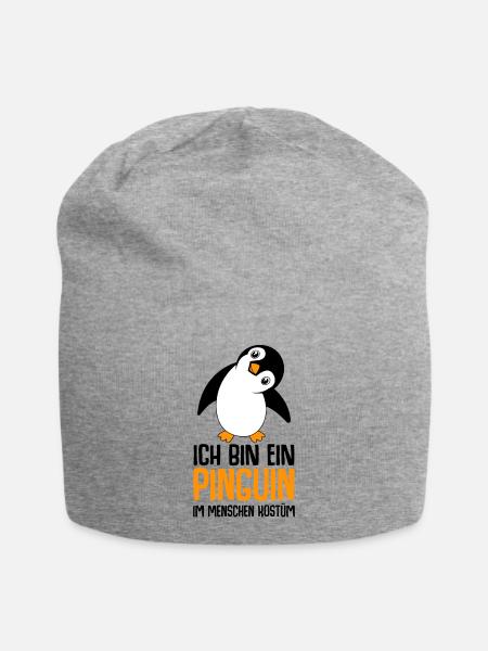 Pinguin - Jersey-Beanie - Grau meliert