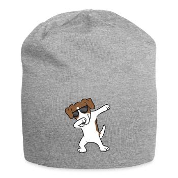 Jack Russell Dabbing Cute Jack Russell Love Jack - Jersey Beanie - heather grey - Front