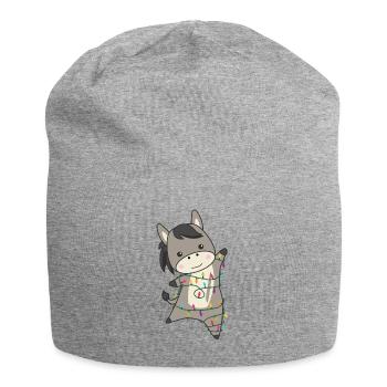 Donkeys Christmas Donkeys Winter Animals - Jersey Beanie - heather grey - Front
