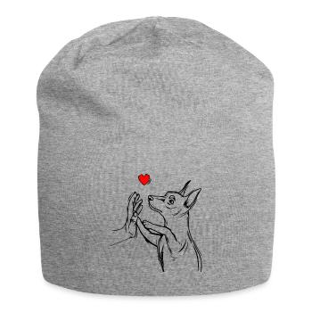 Pinscher nain - Bonnet en jersey - gris chiné - Devant