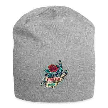Addicted To Ink Tattoo Artist with Ink - Jersey Beanie - heather grey - Front