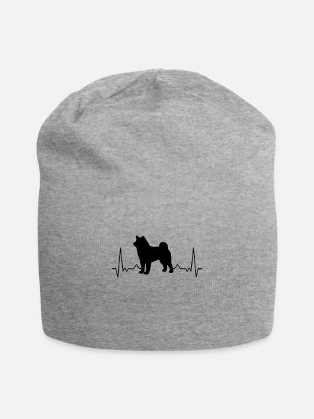 Shiba Inu Herzschlag Akita Inu - Jersey-Beanie - Grau meliert