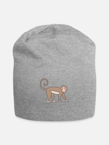 Büschelaffe Affe - Jersey-Beanie - Grau meliert